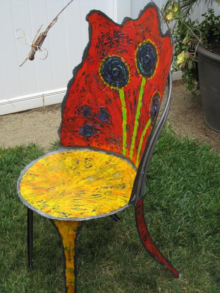 acrylic mixed media torch-cut steel