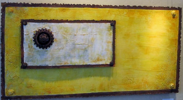 Luninous Lagoon 1 Acrylics on Torchcut Steel