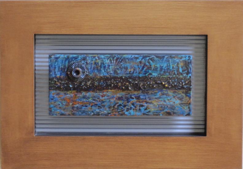 acrylic mixed media resin on steel and wood